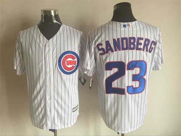 Chicago Cubs #23 Sandberg White Pinstripe Stitched Majestic Baseball Jersey,We sell and wholesale Chicago Cubs #23 Sandberg White Pinstripe Stitched Majestic Baseball Jersey on line form chian!
